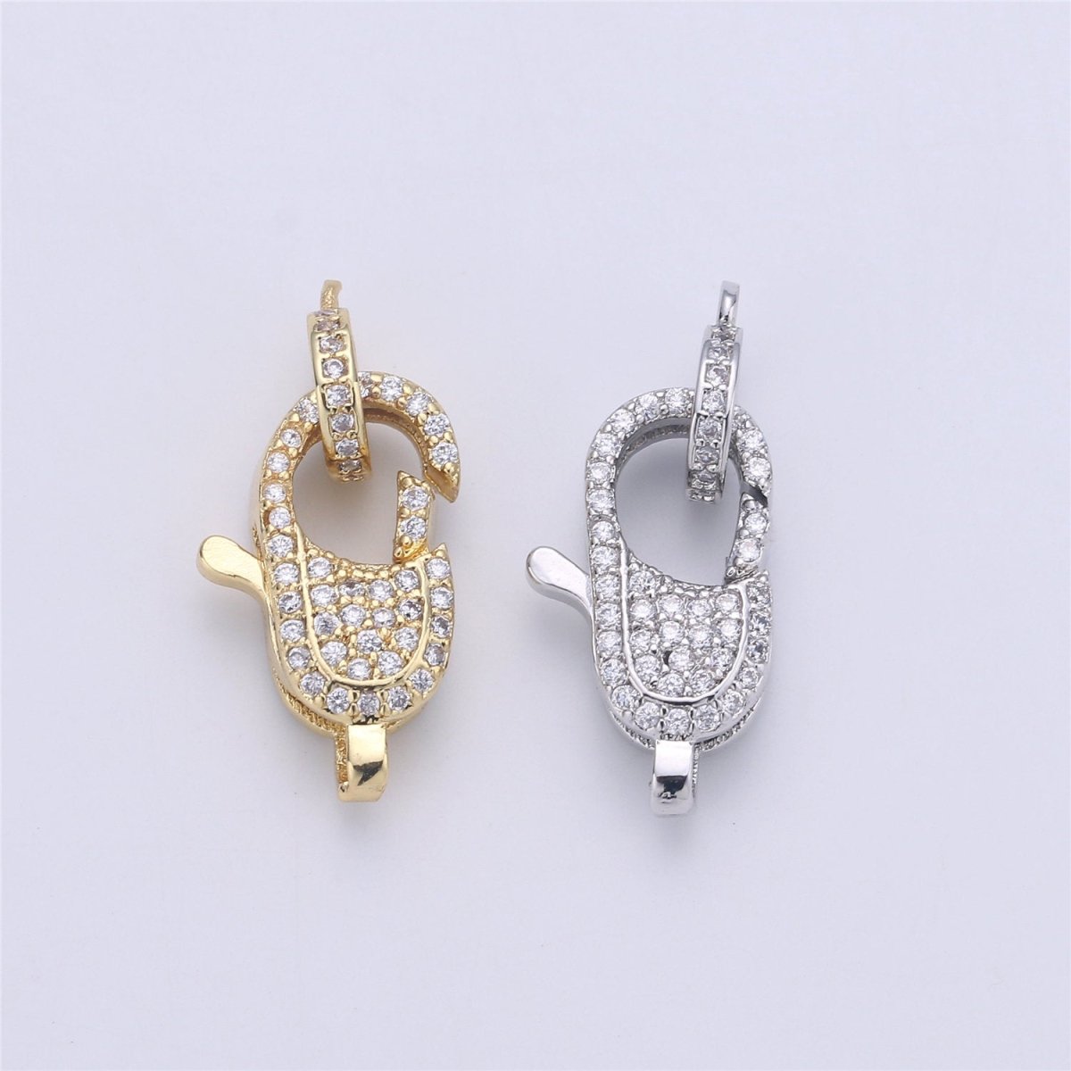 14k Gold Filled Lobster Clasp, CZ Clear Micro Pave Lobster Claw