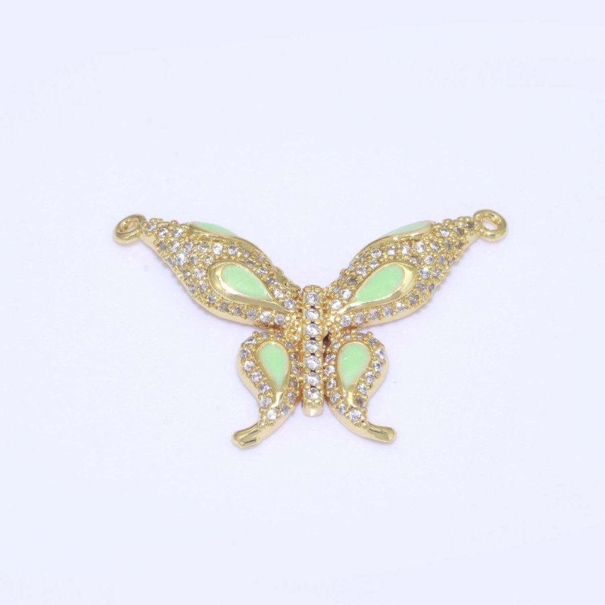 14K Gold Filled Mariposa Butterfly Charm Connector Enamel Butterfly Charm Cubic Zirconia Pendant for Necklace Component Link Connector F-892~F-901 - DLUXCA