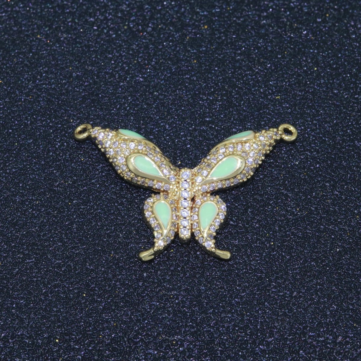 14K Gold Filled Mariposa Butterfly Charm Connector Enamel Butterfly Charm Cubic Zirconia Pendant for Necklace Component Link Connector F-892~F-901 - DLUXCA