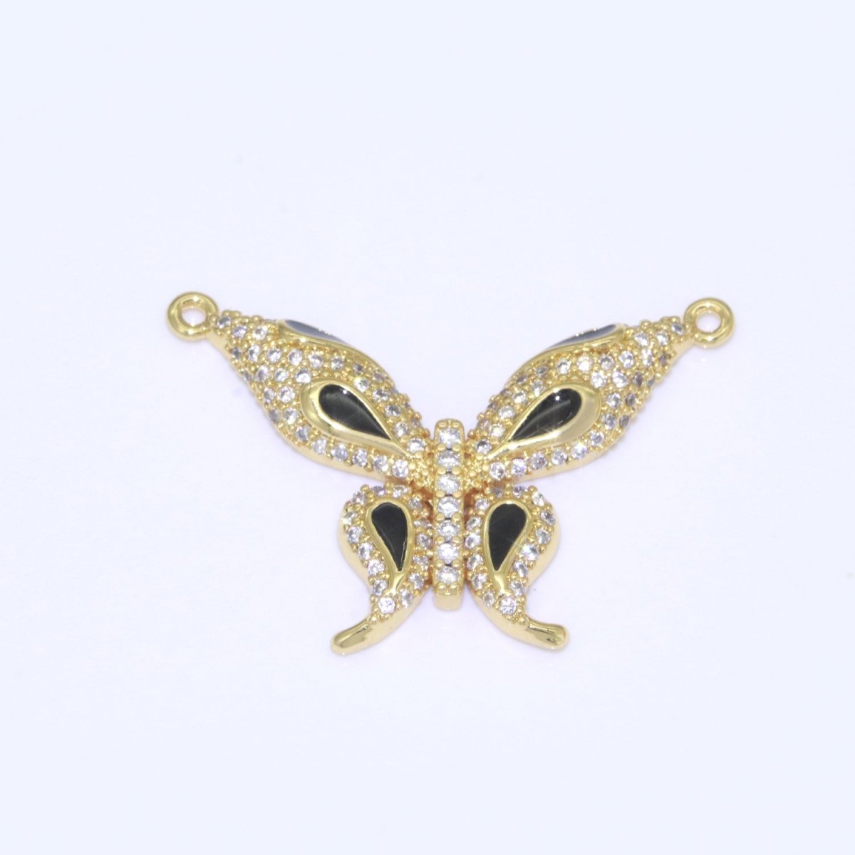 14K Gold Filled Mariposa Butterfly Charm Connector Enamel Butterfly Charm Cubic Zirconia Pendant for Necklace Component Link Connector F-892~F-901 - DLUXCA
