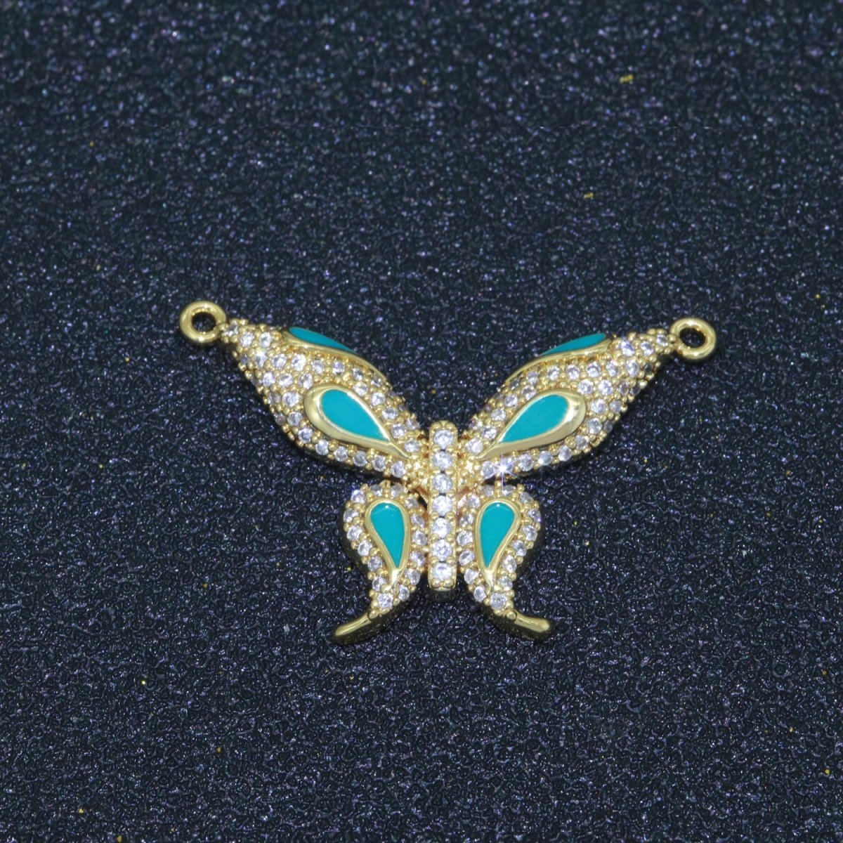14K Gold Filled Mariposa Butterfly Charm Connector Enamel Butterfly Charm Cubic Zirconia Pendant for Necklace Component Link Connector F-892~F-901 - DLUXCA