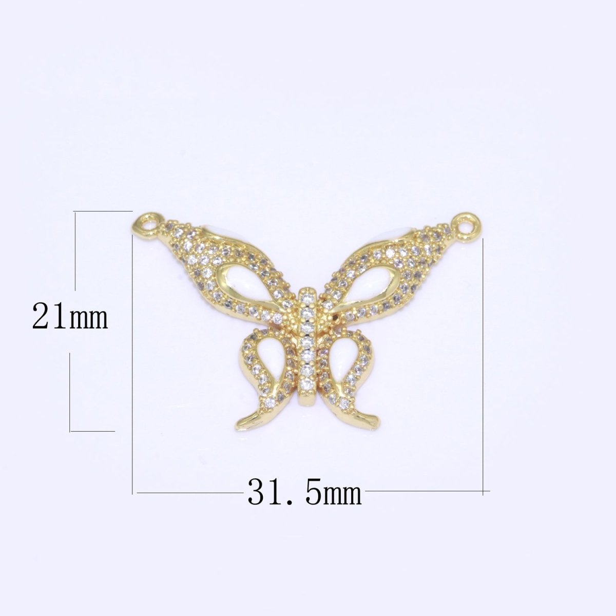 14K Gold Filled Mariposa Butterfly Charm Connector Enamel Butterfly Charm Cubic Zirconia Pendant for Necklace Component Link Connector F-892~F-901 - DLUXCA