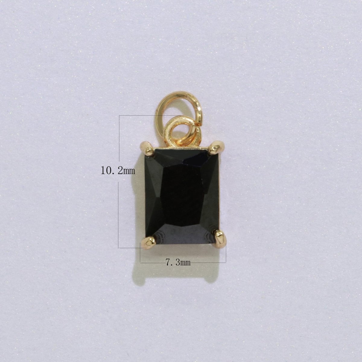 14k Gold Filled Micro Pave CZ Geometric Pendant Charm Emerald Cut Birthstone Add on charm E-881-E-891 C-369 - DLUXCA