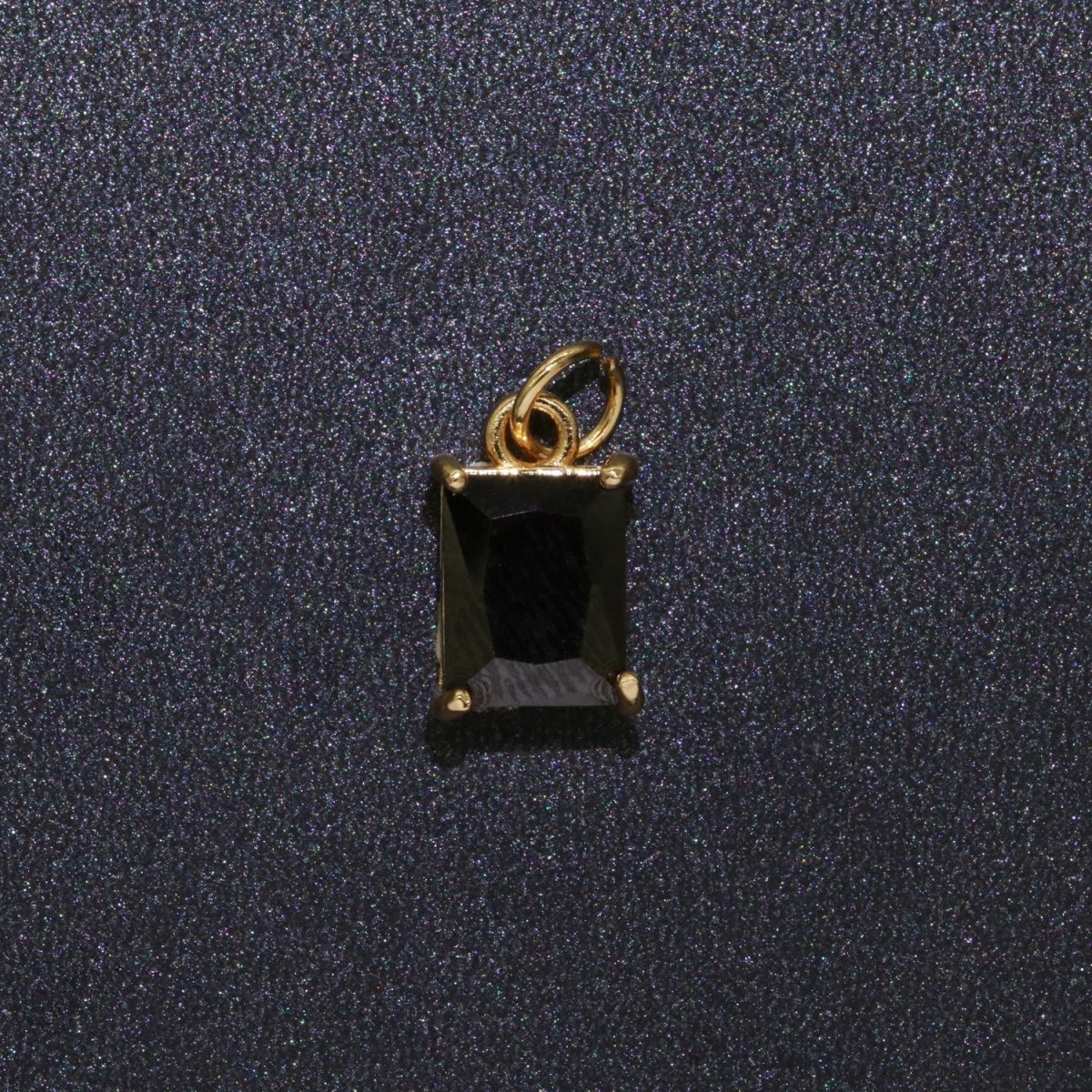 14k Gold Filled Micro Pave CZ Geometric Pendant Charm Emerald Cut Birthstone Add on charm E-881-E-891 C-369 - DLUXCA