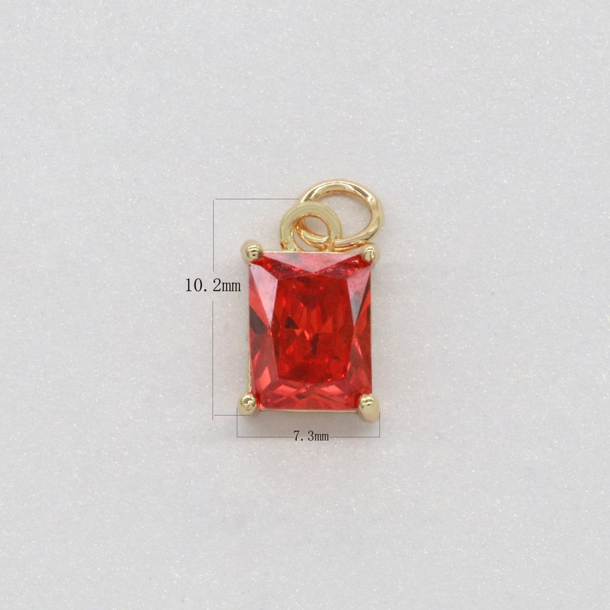 14k Gold Filled Micro Pave CZ Geometric Pendant Charm Emerald Cut Birthstone Add on charm E-881-E-891 C-369 - DLUXCA