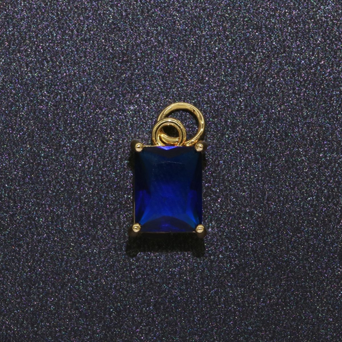 14k Gold Filled Micro Pave CZ Geometric Pendant Charm Emerald Cut Birthstone Add on charm E-881-E-891 C-369 - DLUXCA