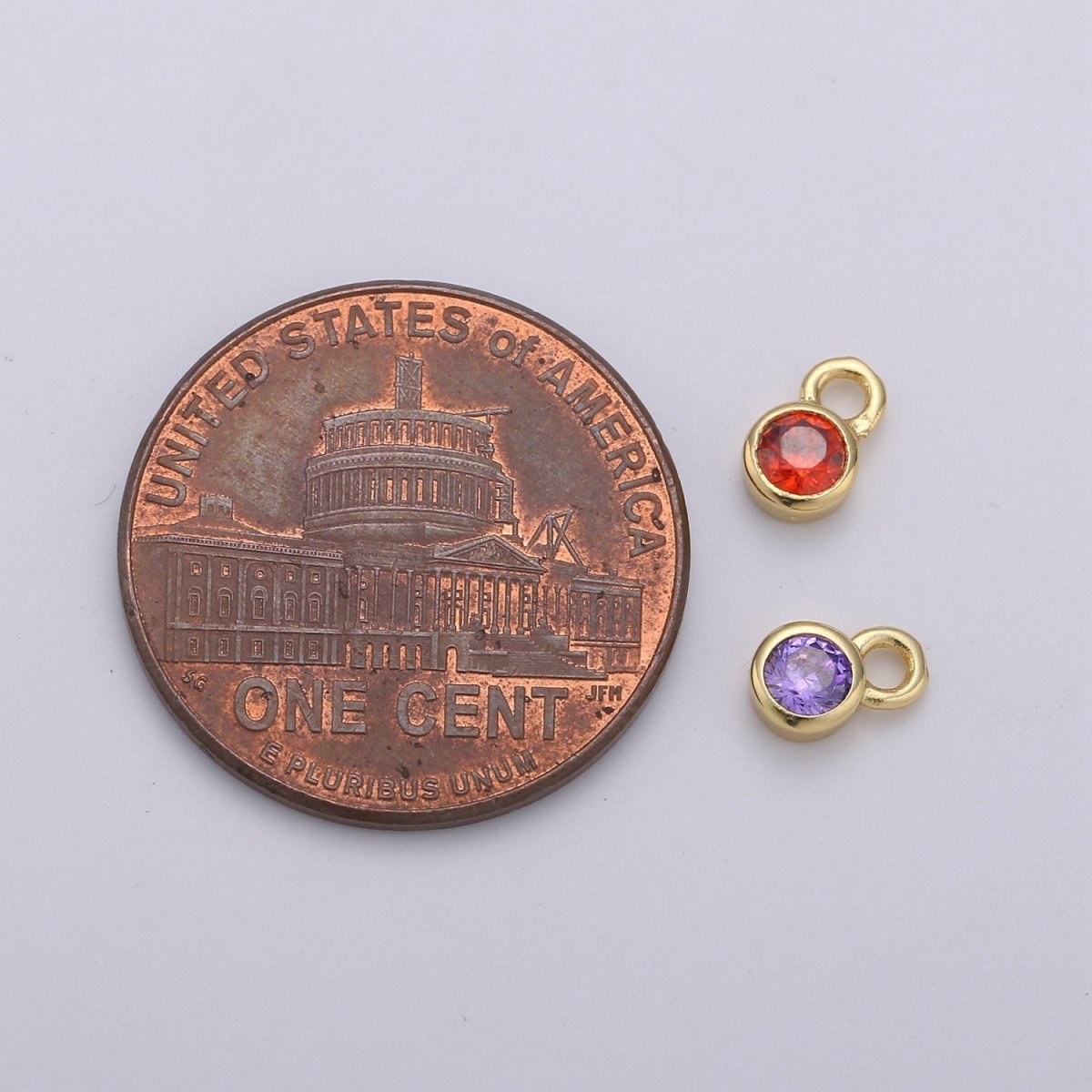 14k Gold Filled Micro Pave CZ Geometric Pendant Charm, Micro Pave CZ Circle Pendant Charm, Gold Filled Charm, For DIY Jewelry Size 4x6mm D-013 to D-024 - DLUXCA