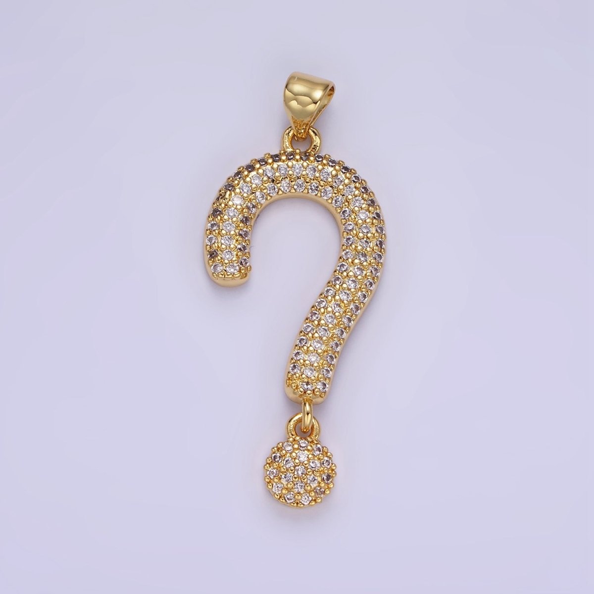 14K Gold Filled Micro Paved CZ Question Mark "?" Pendant | AA1145 - DLUXCA