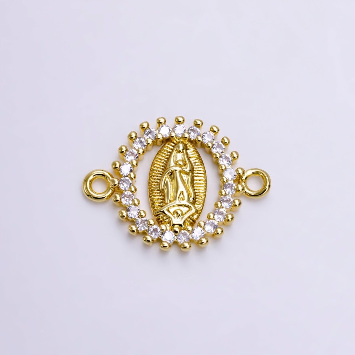 14K Gold Filled Mini Lady Guadalupe Charm Connector for Bracelet Link Connector G-156 - DLUXCA