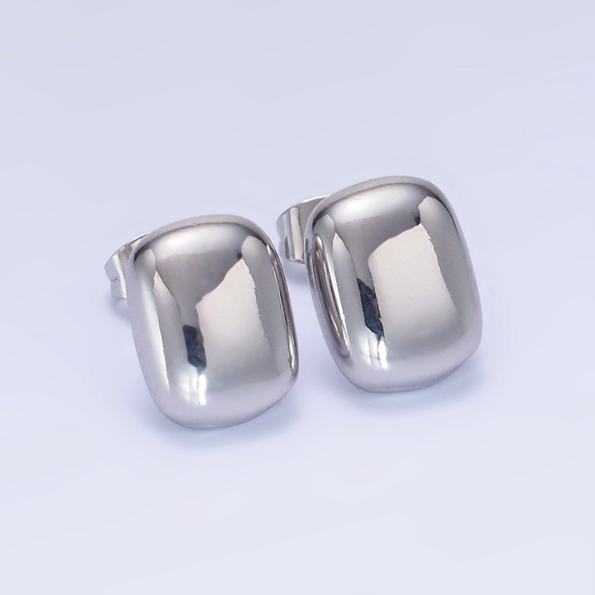 14K Gold Filled Mini Rectangular Bar Stud Earrings in Gold & Silver | AB1294 AB1295 - DLUXCA