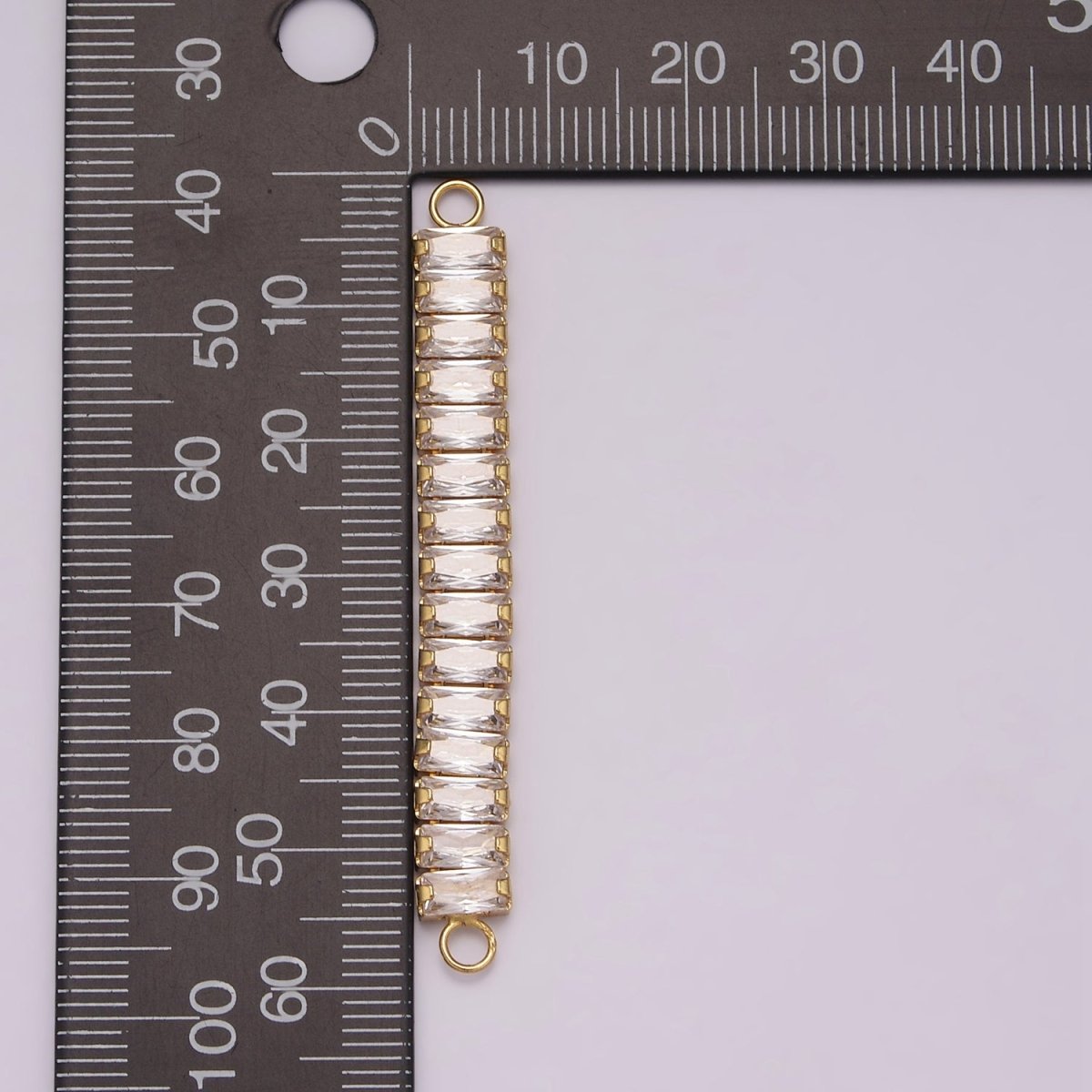 14K Gold Filled Minimalist Bendable Rectangular Bar Connector Micro Pave CZ DIY Charm Necklace Bracelet Findings for Jewelry Making, 50.5x6.9mm N-079 N-080 - DLUXCA