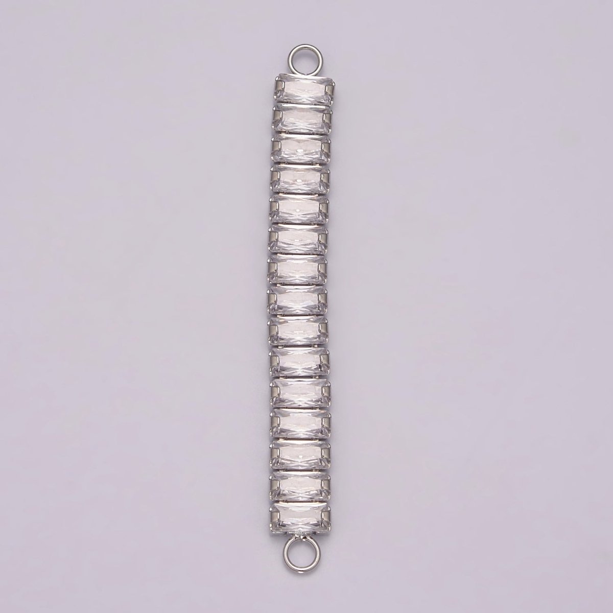 14K Gold Filled Minimalist Bendable Rectangular Bar Connector Micro Pave CZ DIY Charm Necklace Bracelet Findings for Jewelry Making, 50.5x6.9mm N-079 N-080 - DLUXCA