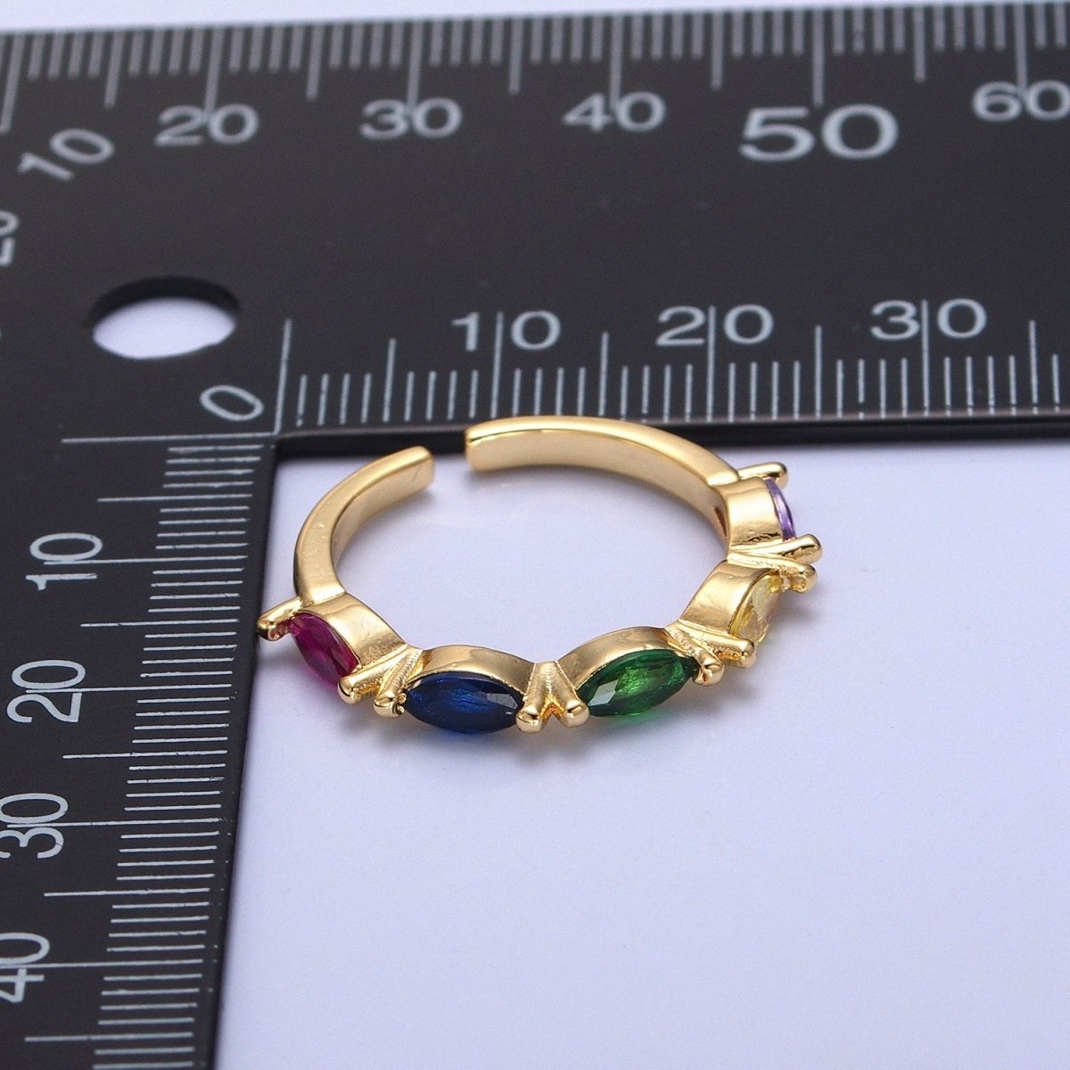 14K Gold Filled Minimalist Colorful Birthstone Ring, Gold Minimalist Jewelry O-2122 - DLUXCA