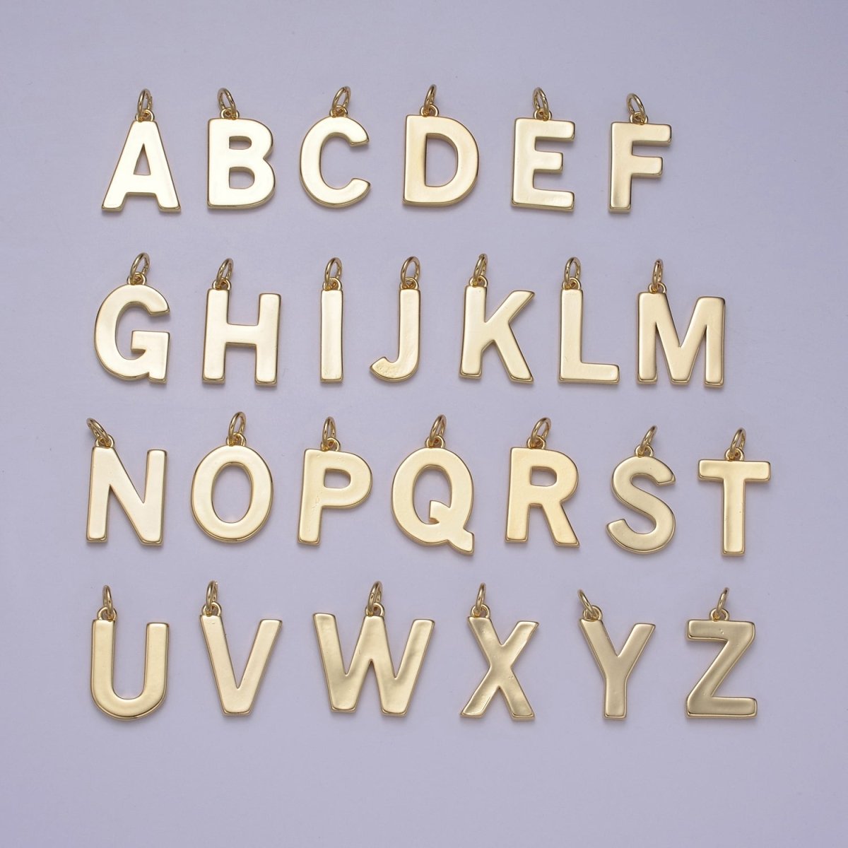 14k Gold Filled Minimalist Font Initial Letters Pendant Charm Wholesale Jewelry Supply W-068~W-094 - DLUXCA