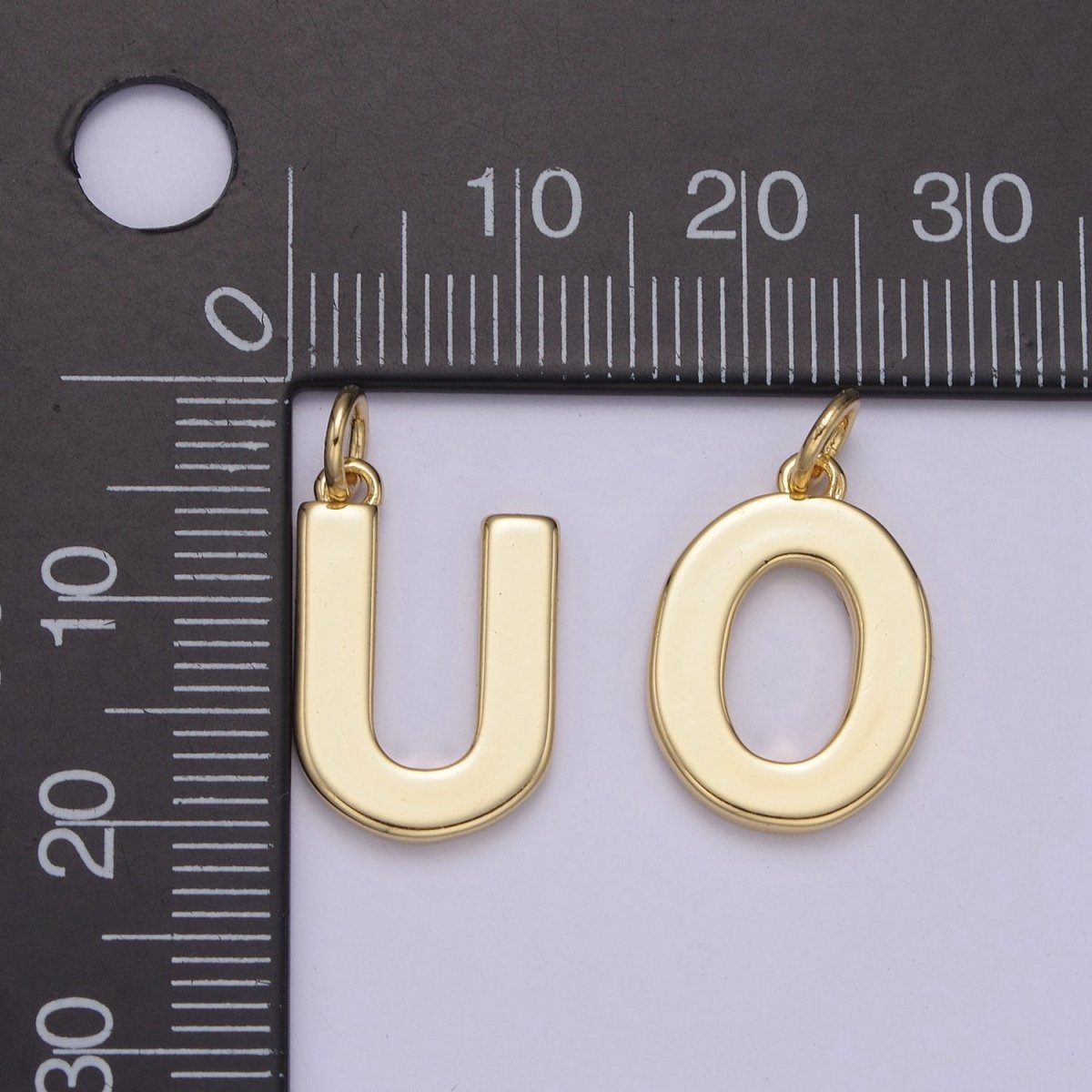 14k Gold Filled Minimalist Font Initial Letters Pendant Charm Wholesale Jewelry Supply W-068~W-094 - DLUXCA