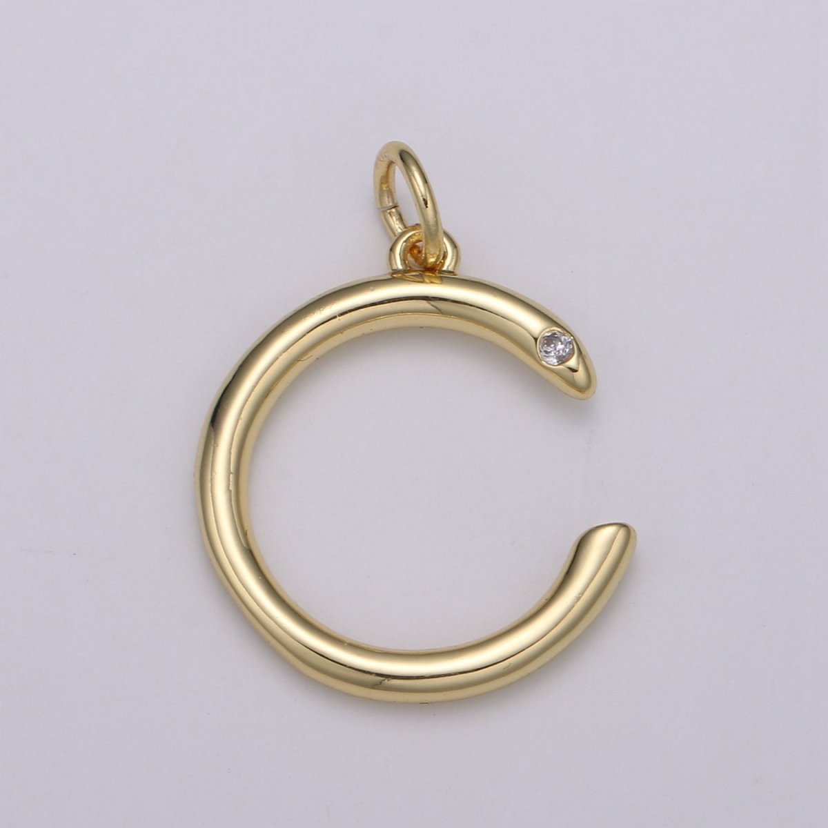 14K Gold Filled Minimalist Initial Clear CZ Personalized Letter Charm | A-171 to A-183 - DLUXCA
