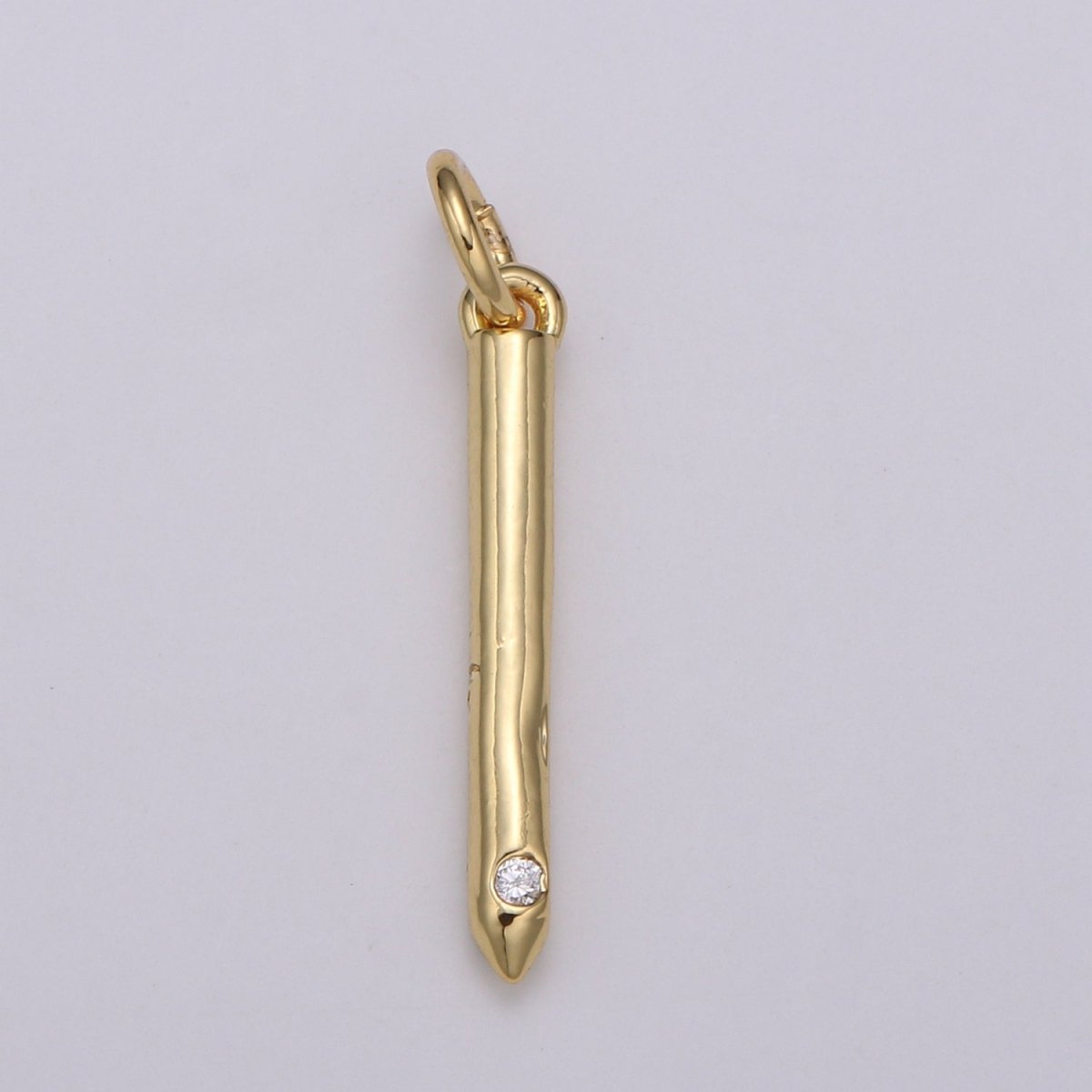 14K Gold Filled Minimalist Initial Clear CZ Personalized Letter Charm | A-171 to A-183 - DLUXCA