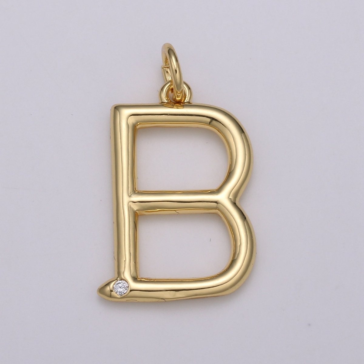 14K Gold Filled Minimalist Initial Clear CZ Personalized Letter Charm | A-171 to A-183 - DLUXCA