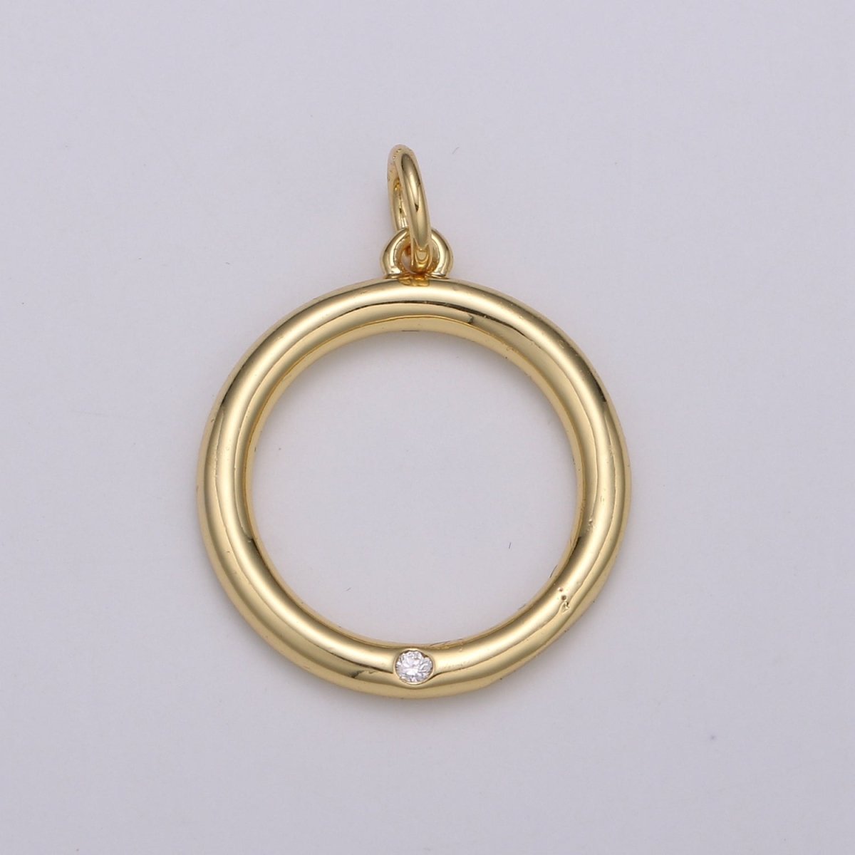 14K Gold Filled Minimalist Initial Clear CZ Personalized Letter Charm | A-171 to A-183 - DLUXCA