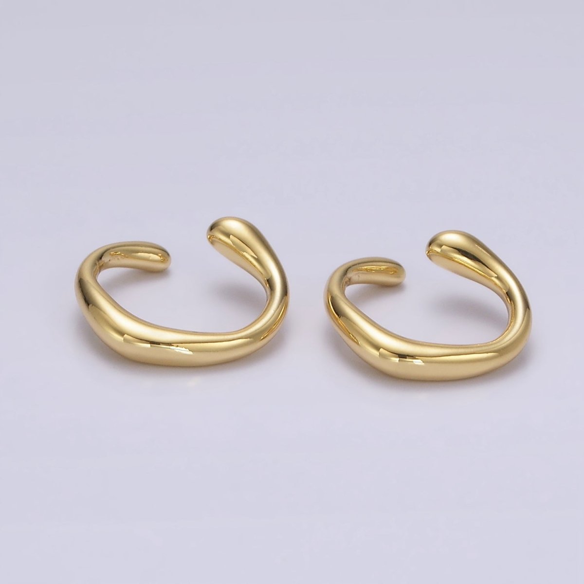 14K Gold Filled Molten Band Geometric Minimalist Ear Cuff Earrings | AI152 - DLUXCA