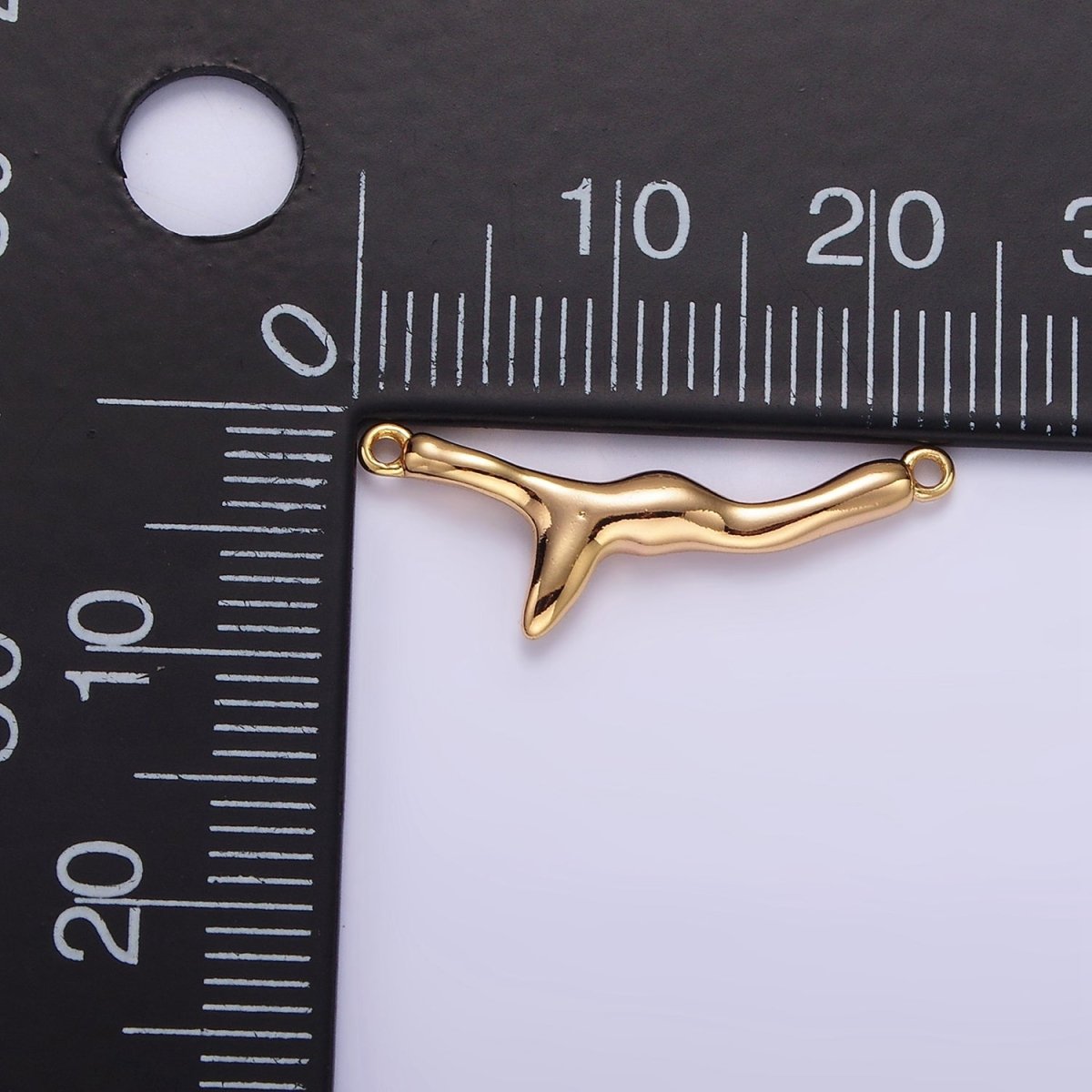 14K Gold Filled Molten Drip 23mm Minimalist Connector | G113 - DLUXCA