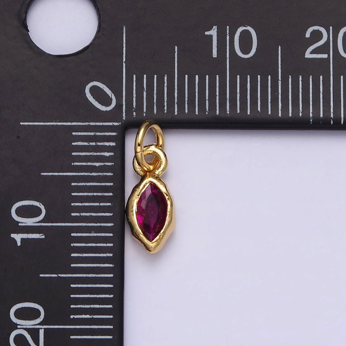 14K Gold Filled Molten Marquise Personalized Birth Month CZ Charm | AC-1378 - AC-1389 - DLUXCA