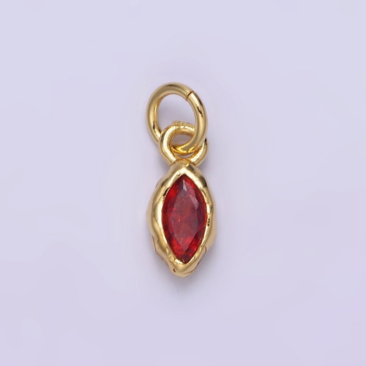 14K Gold Filled Molten Marquise Personalized Birth Month CZ Charm | AC-1378 - AC-1389 - DLUXCA
