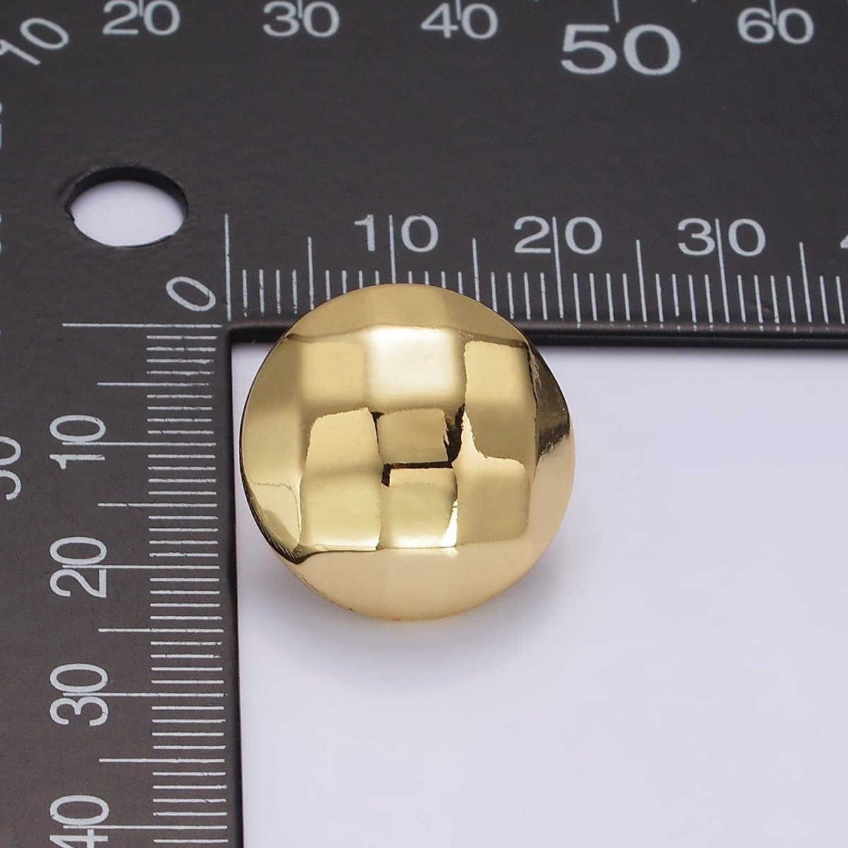 14K Gold Filled Multifaceted Round Dome Stud Earrings | V240 - DLUXCA