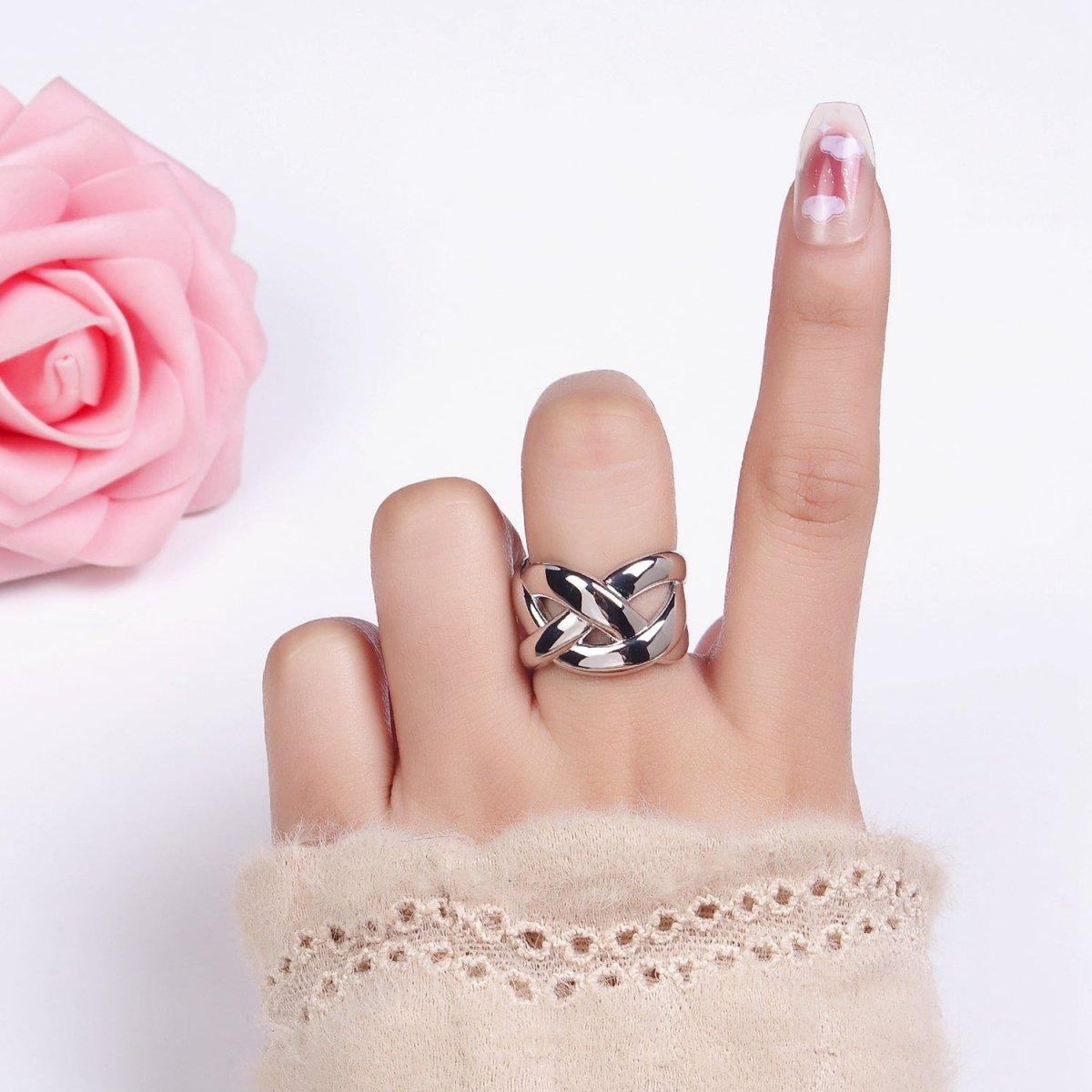 14K Gold Filled Multiple Band Fold Ring in Gold & Silver | O1349 O1350 - DLUXCA