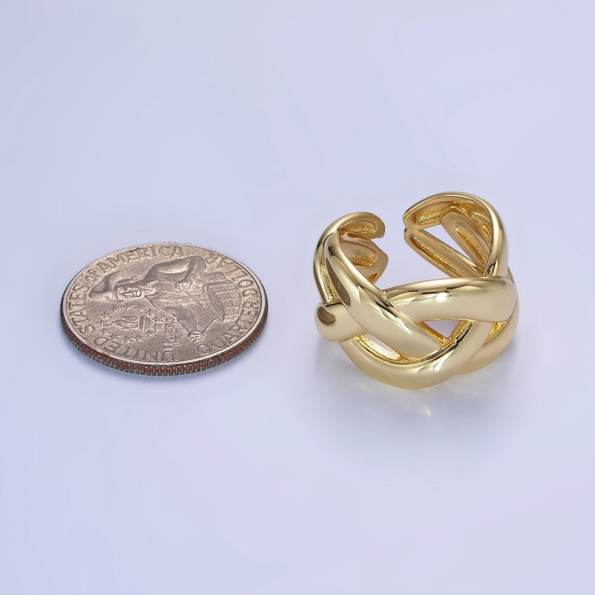 14K Gold Filled Multiple Band Fold Ring in Gold & Silver | O1349 O1350 - DLUXCA