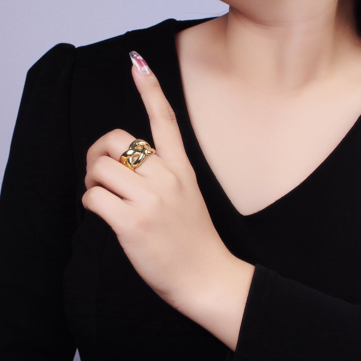 14K Gold Filled Multiple Band Fold Ring in Gold & Silver | O1349 O1350 - DLUXCA