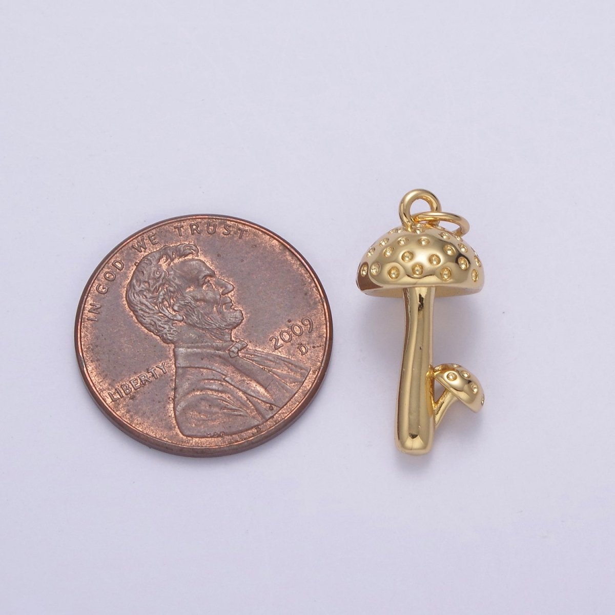 14k Gold Filled Mushroom Charms, Cute Mushroom Pendant, Tiny Gold Shroomie Charms N-749 - DLUXCA