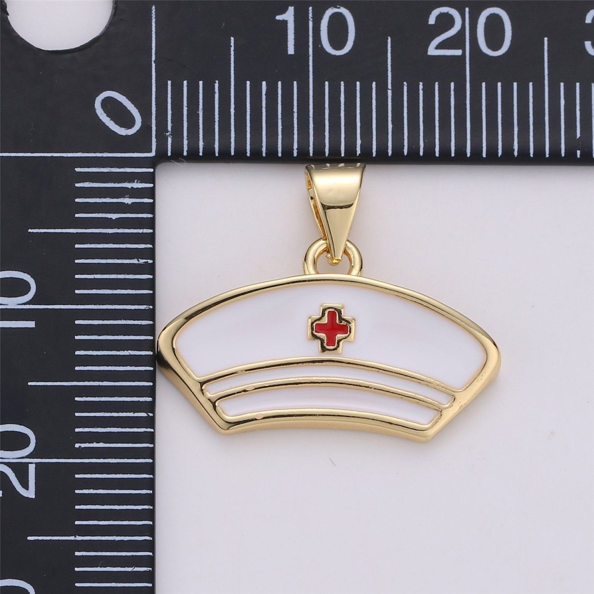 14k Gold Filled Nurse Charm Nurse Hospital First Responder Jewelry, Thank you gift for Nurse, Doctor RN Necklace Jewelry making supply I-571 - DLUXCA