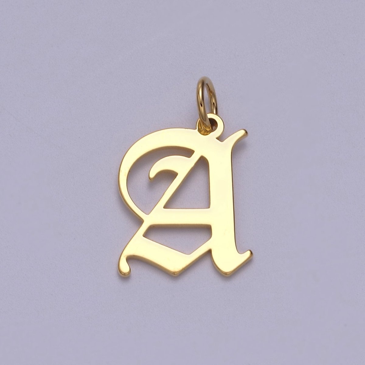 14k Gold Filled Old English Font Initial Letters Pendant Charm Wholesale Jewelry Supplies W-001 to W-027 - DLUXCA