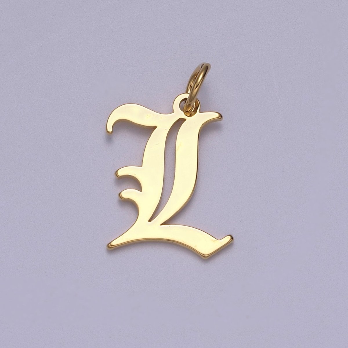 14k Gold Filled Old English Font Initial Letters Pendant Charm Wholesale Jewelry Supplies W-001 to W-027 - DLUXCA
