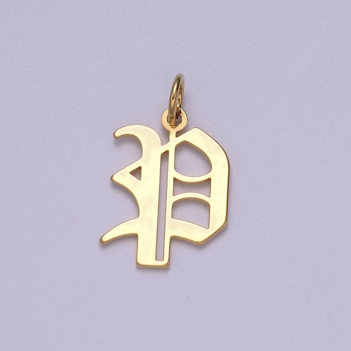14k Gold Filled Old English Font Initial Letters Pendant Charm Wholesale Jewelry Supplies W-001 to W-027 - DLUXCA