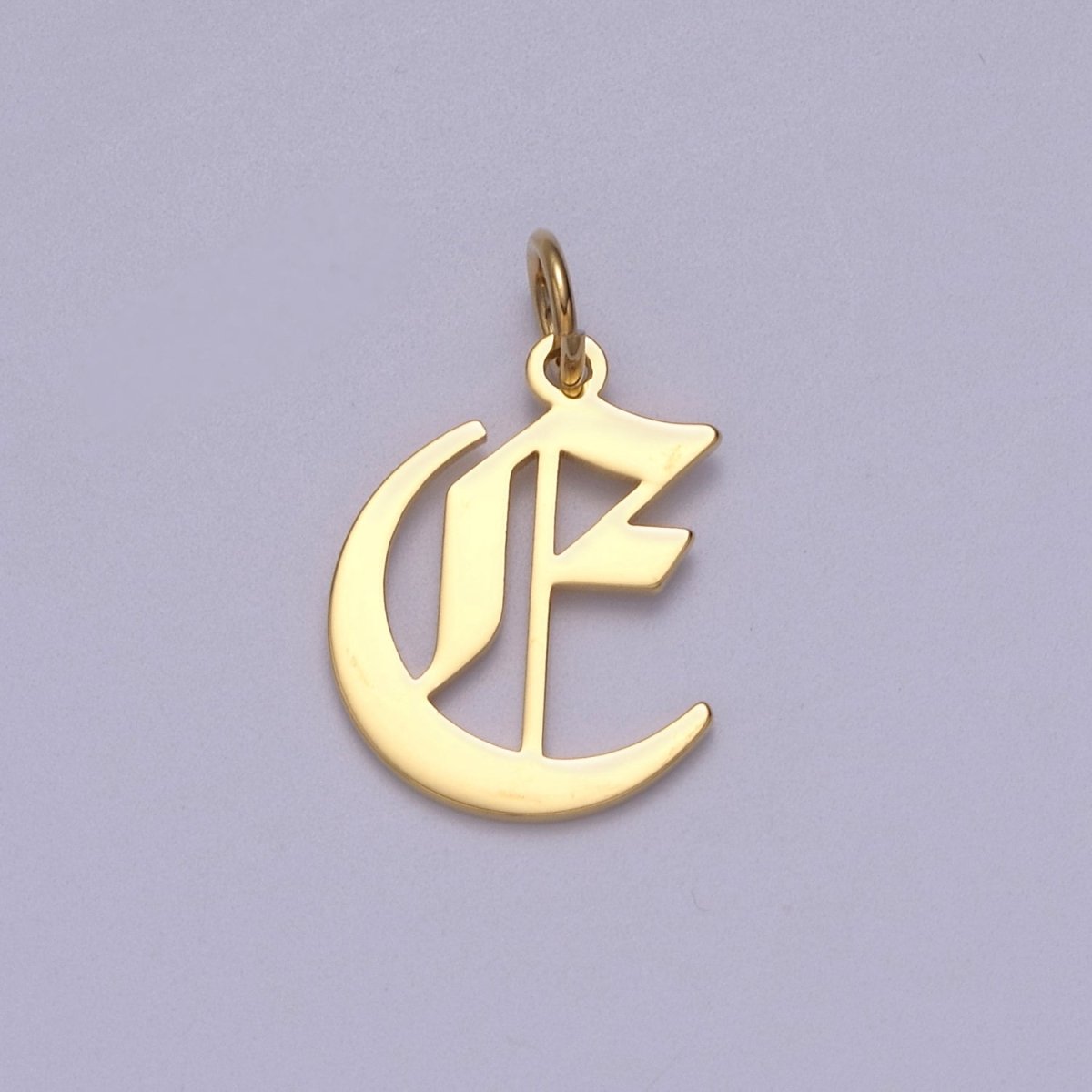 14k Gold Filled Old English Font Initial Letters Pendant Charm Wholesale Jewelry Supplies W-001 to W-027 - DLUXCA