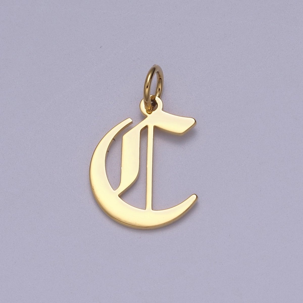 14k Gold Filled Old English Font Initial Letters Pendant Charm Wholesale Jewelry Supplies W-001 to W-027 - DLUXCA