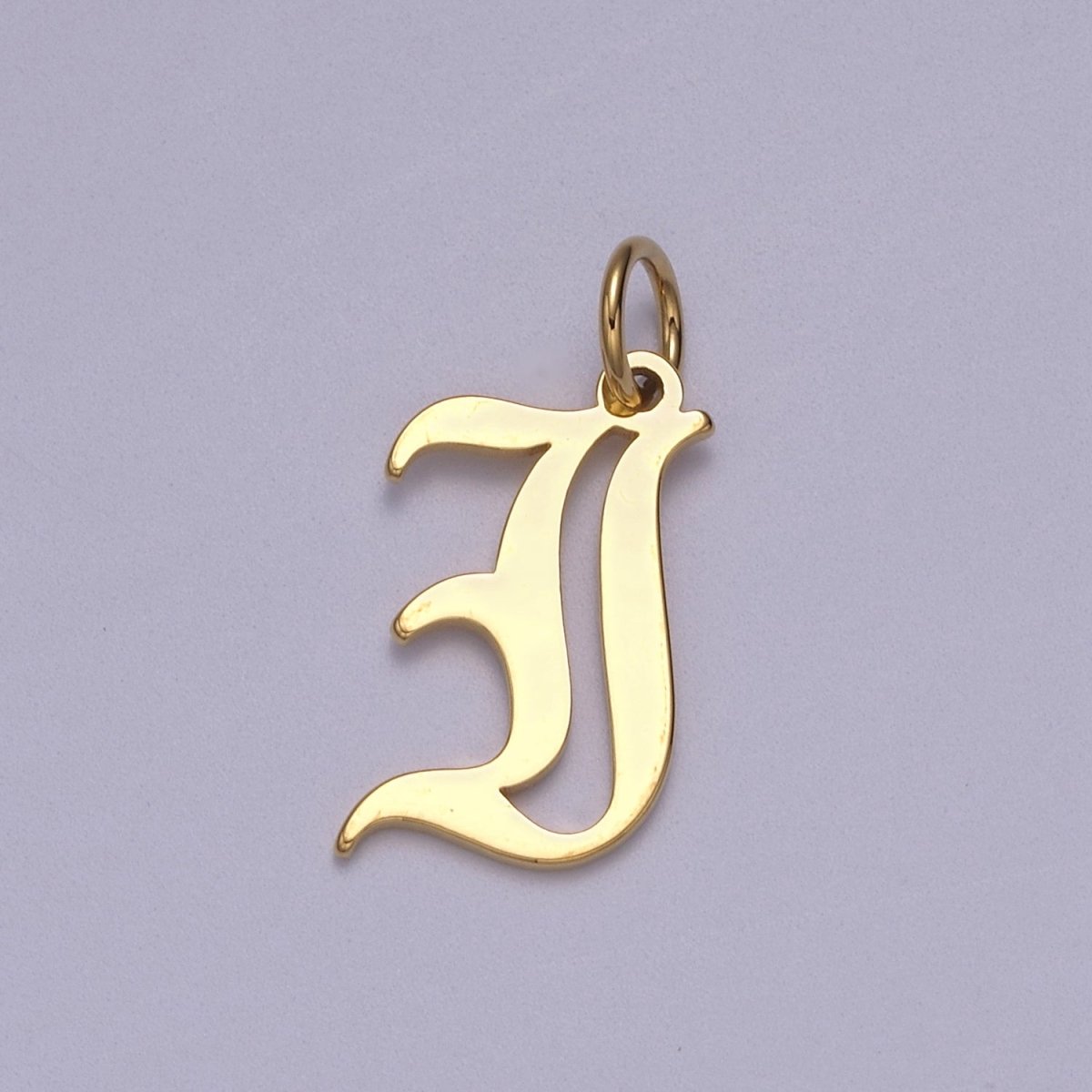 14k Gold Filled Old English Font Initial Letters Pendant Charm Wholesale Jewelry Supplies W-001 to W-027 - DLUXCA