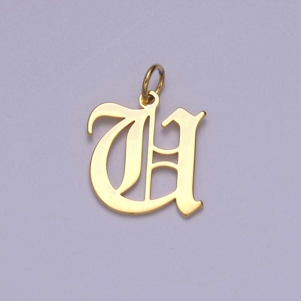 14k Gold Filled Old English Font Initial Letters Pendant Charm Wholesale Jewelry Supplies W-001 to W-027 - DLUXCA