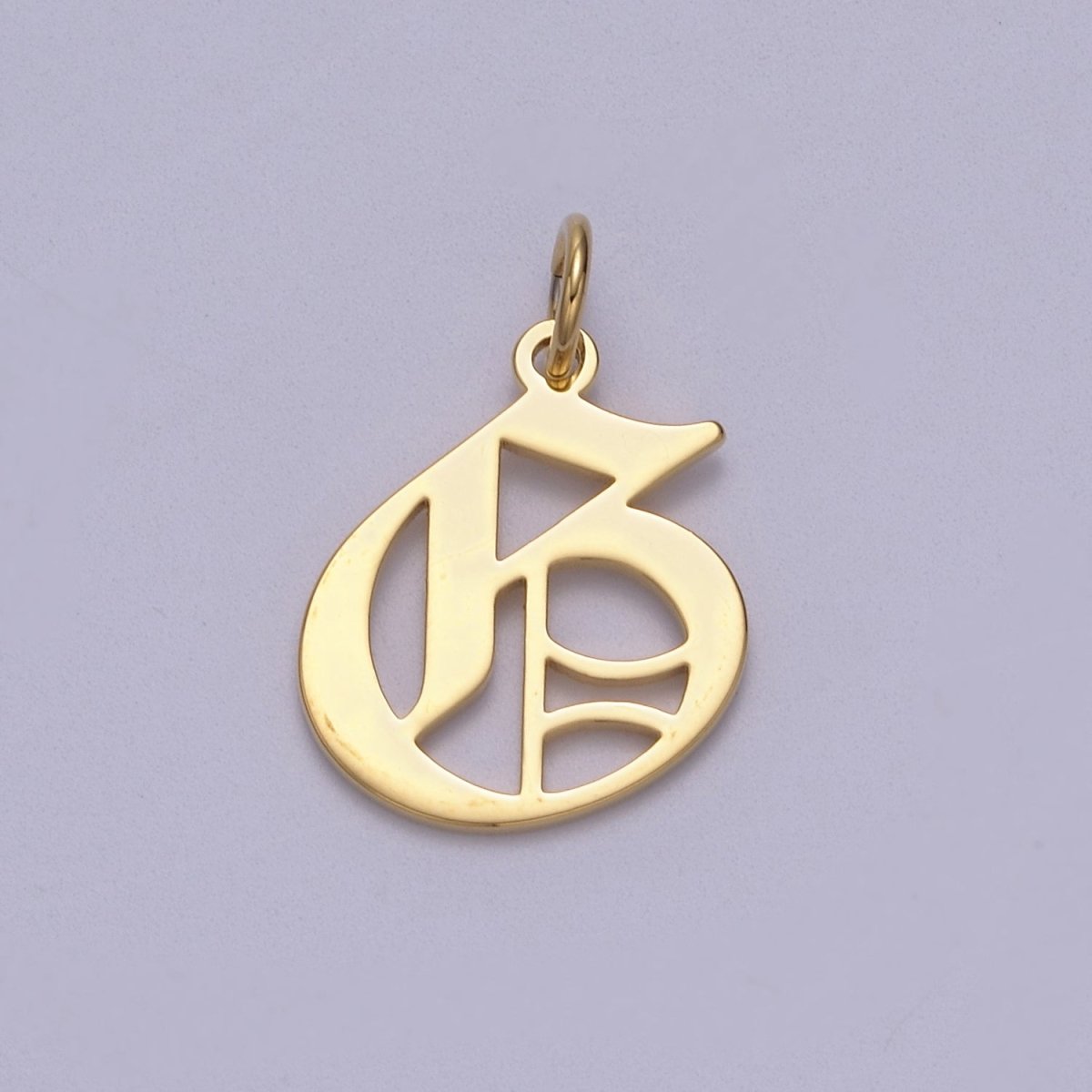 14k Gold Filled Old English Font Initial Letters Pendant Charm Wholesale Jewelry Supplies W-001 to W-027 - DLUXCA
