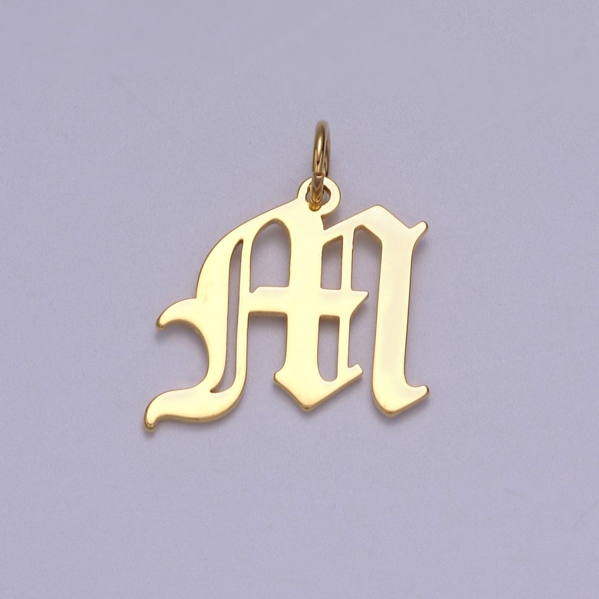 14k Gold Filled Old English Font Initial Letters Pendant Charm Wholesale Jewelry Supplies W-001 to W-027 - DLUXCA