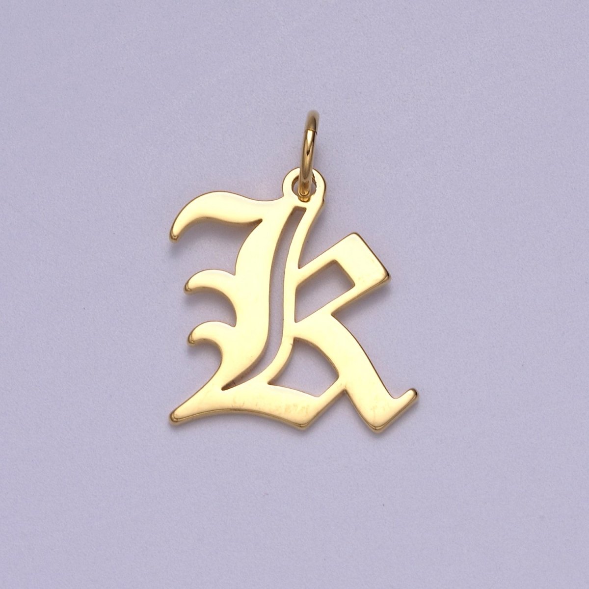 14k Gold Filled Old English Font Initial Letters Pendant Charm Wholesale Jewelry Supplies W-001 to W-027 - DLUXCA