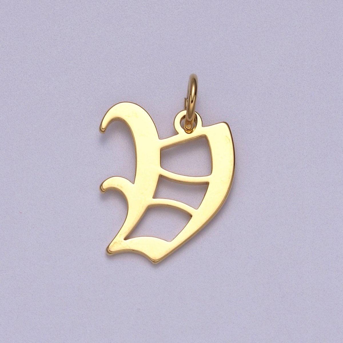 14k Gold Filled Old English Font Initial Letters Pendant Charm Wholesale Jewelry Supplies W-001 to W-027 - DLUXCA
