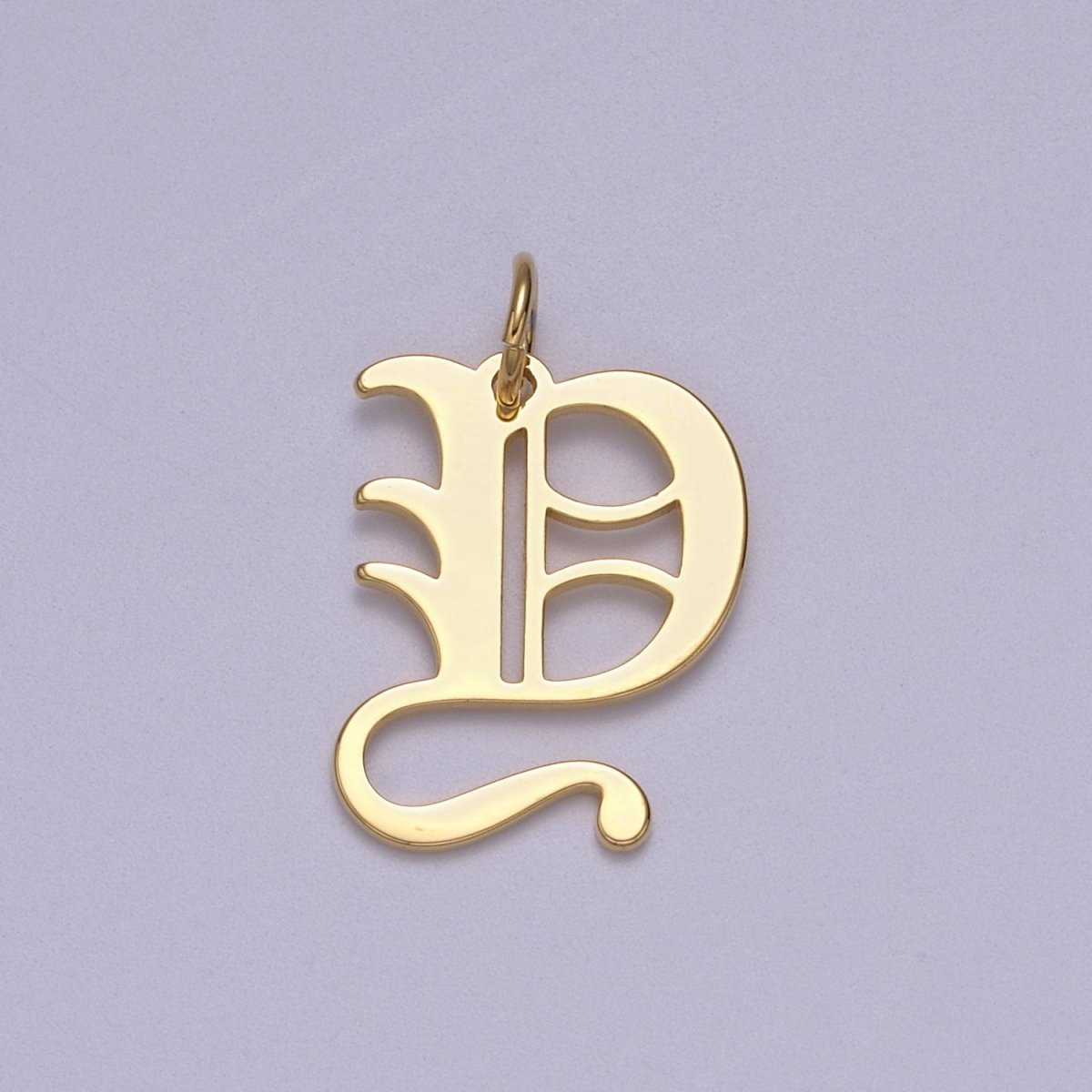 14k Gold Filled Old English Font Initial Letters Pendant Charm Wholesale Jewelry Supplies W-001 to W-027 - DLUXCA