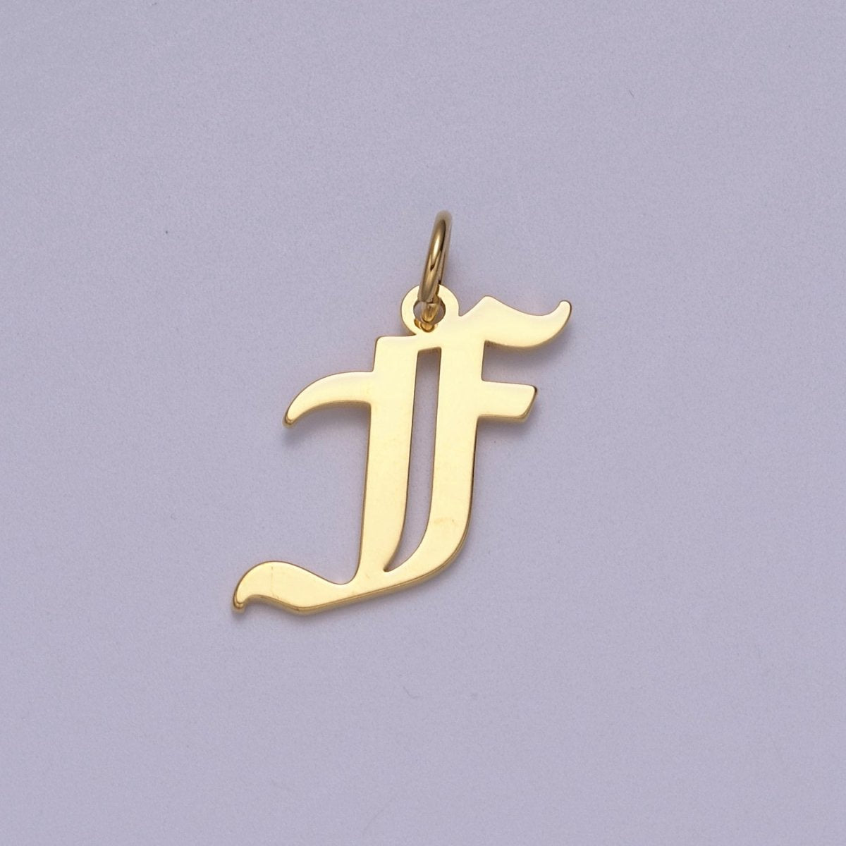 14k Gold Filled Old English Font Initial Letters Pendant Charm Wholesale Jewelry Supplies W-001 to W-027 - DLUXCA