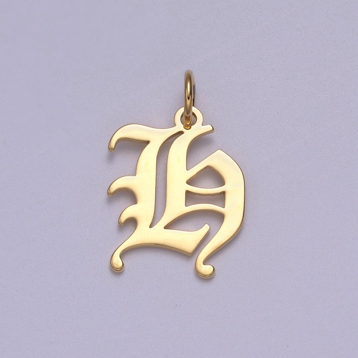 14k Gold Filled Old English Font Initial Letters Pendant Charm Wholesale Jewelry Supplies W-001 to W-027 - DLUXCA