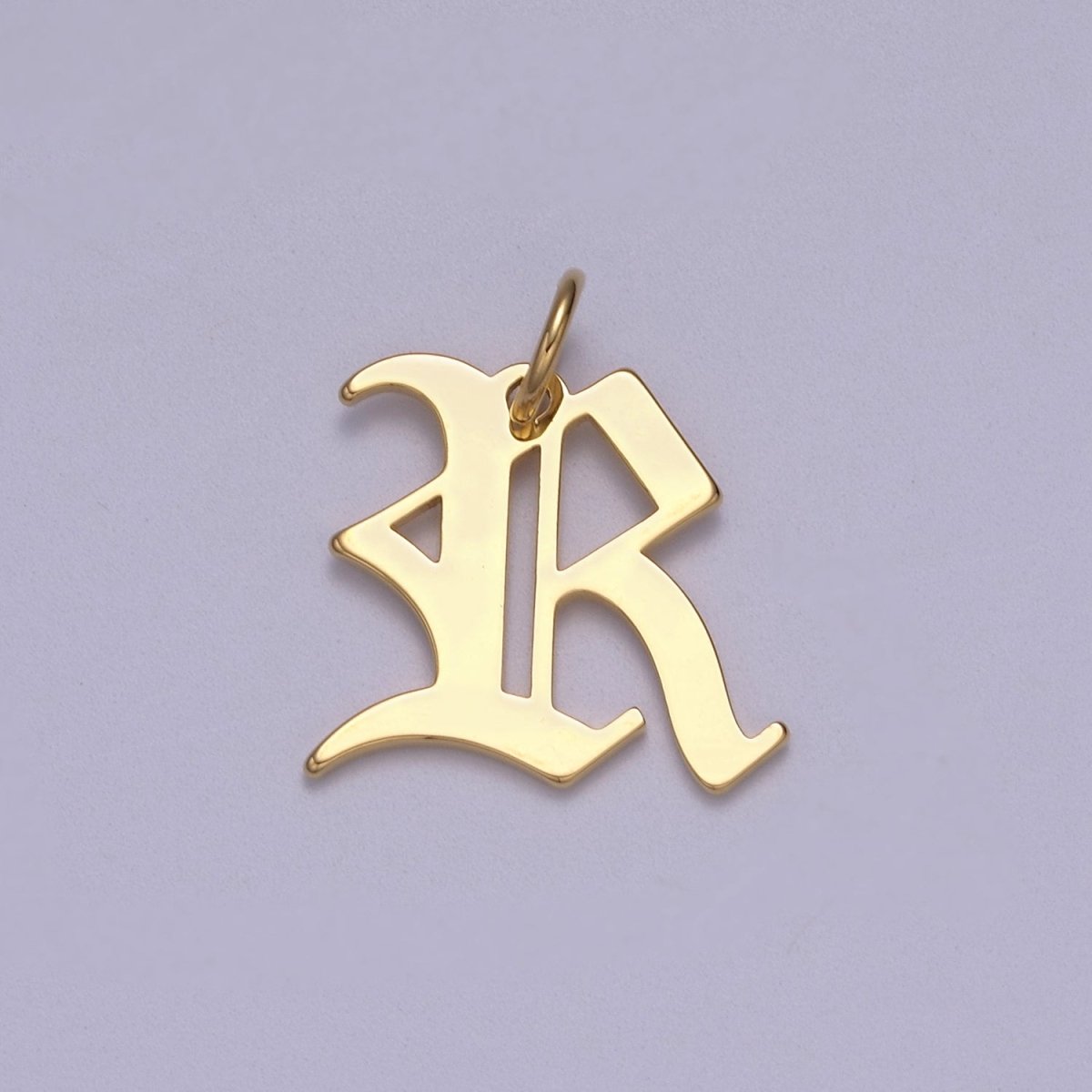 14k Gold Filled Old English Font Initial Letters Pendant Charm Wholesale Jewelry Supplies W-001 to W-027 - DLUXCA