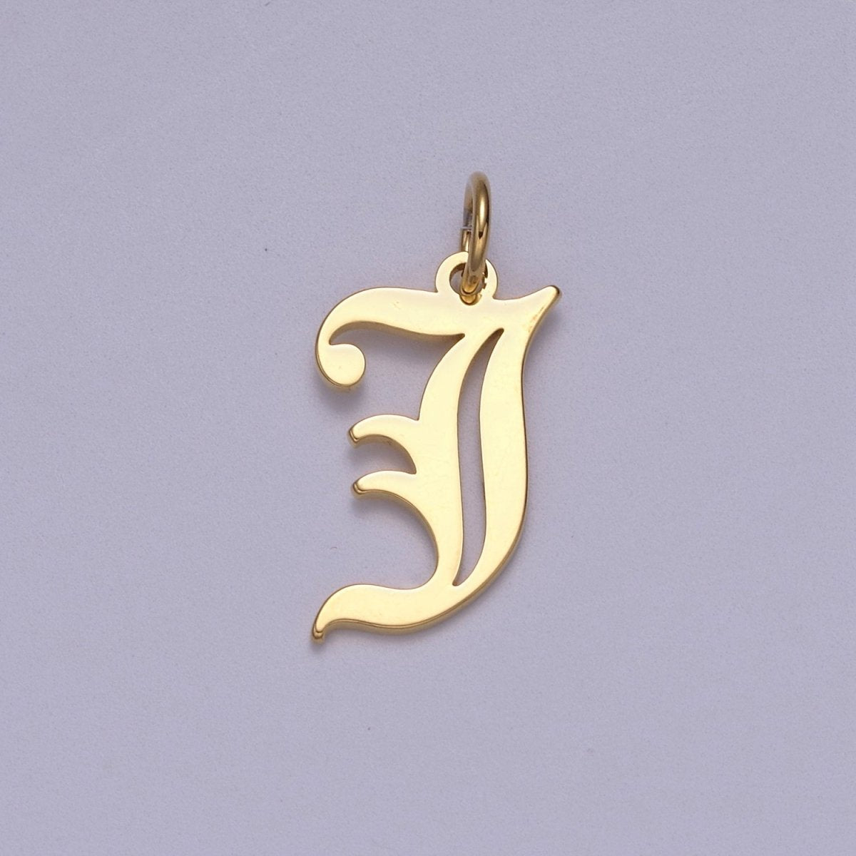 14k Gold Filled Old English Font Initial Letters Pendant Charm Wholesale Jewelry Supplies W-001 to W-027 - DLUXCA