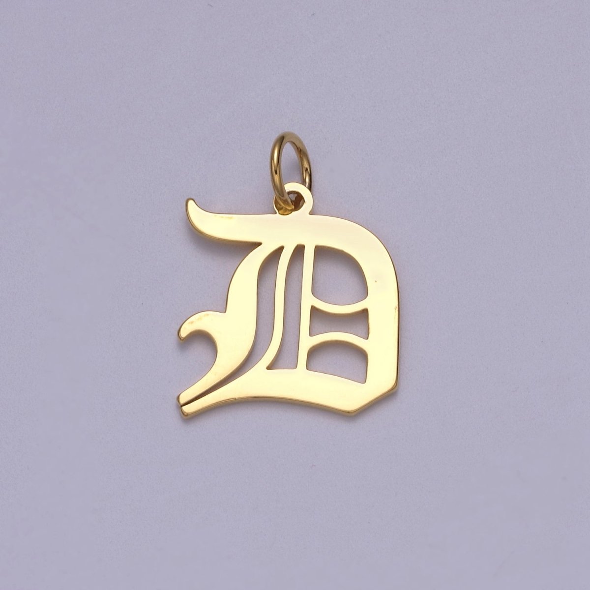 14k Gold Filled Old English Font Initial Letters Pendant Charm Wholesale Jewelry Supplies W-001 to W-027 - DLUXCA